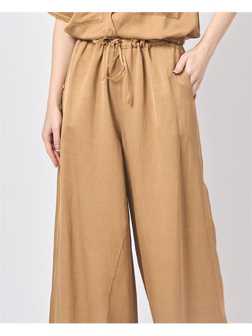 Manila Grace Women's Palazzo Pants in Linen MANILA GRACE | P014RUMA635